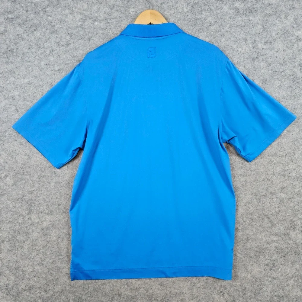 FootJoy Men's‎ Blue Golf Polo Shirt Size M Polyester/Spandex Embroidered PINHOLE